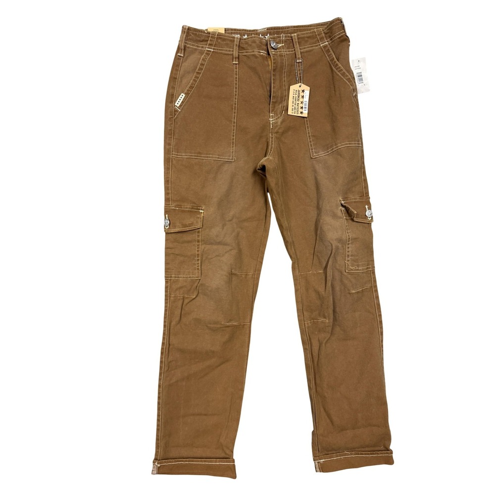 Fivestar General Pants‎ Juniors 7/28 Brown Cargo Straight Cuff Hem Stretch Teens